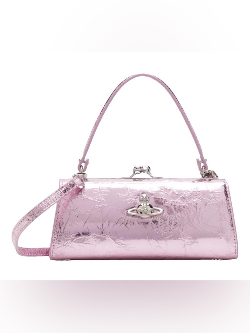 Vivienne Westwood Metallic Pink Kisslock Top-Handle Clutch - NWT & DUSTBAG! - Picture 1 of 4